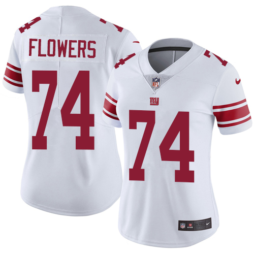 Nike Giants 74 Ereck Flowers White Women Vapor Untouchable Limited Jersey - Click Image to Close
