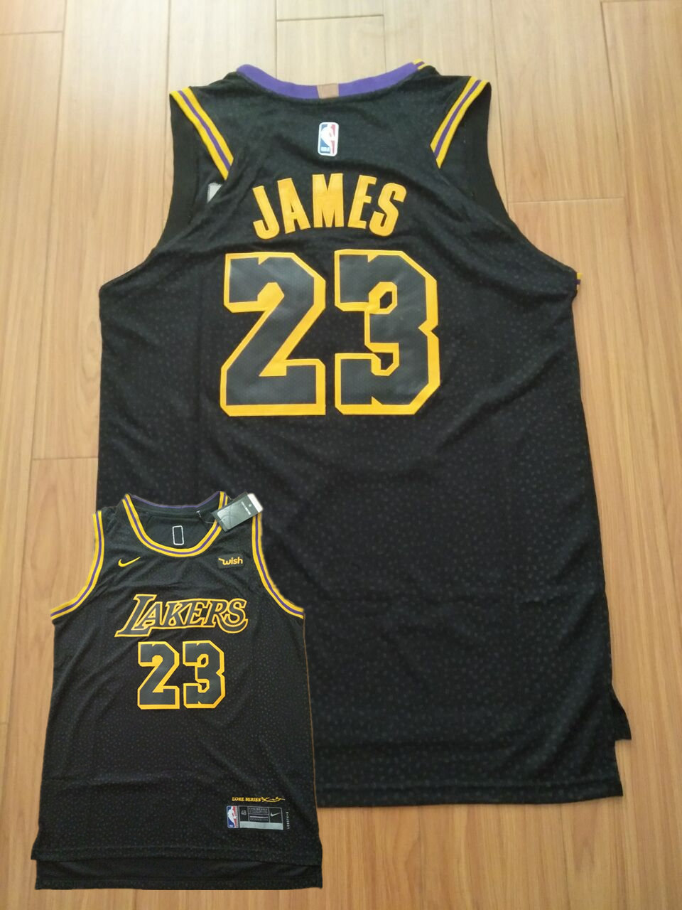 Lakers 23 Lebron James Black City Edition Nike Authentic Jersey