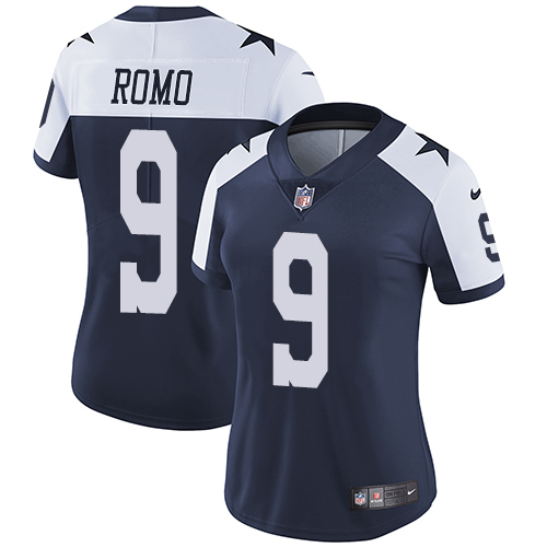 Nike Cowboys 9 Tony Romo Navy Alternate Women Vapor Untouchable Limited Jersey
