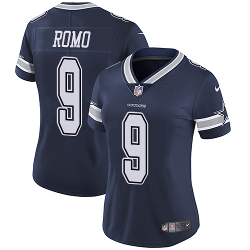 Nike Cowboys 9 Tony Romo Navy Women Vapor Untouchable Limited Jersey