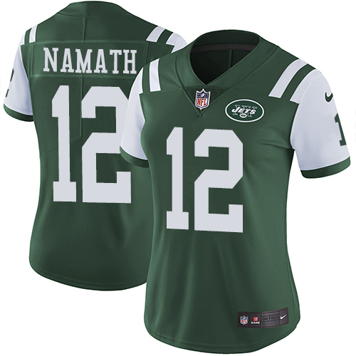 Nike Jets 12 Joe Namath Green Women Vapor Untouchable Limited Jersey