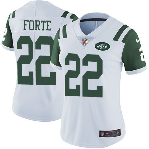 Nike Jets 22 Matt Forte White Women Vapor Untouchable Limited Jersey