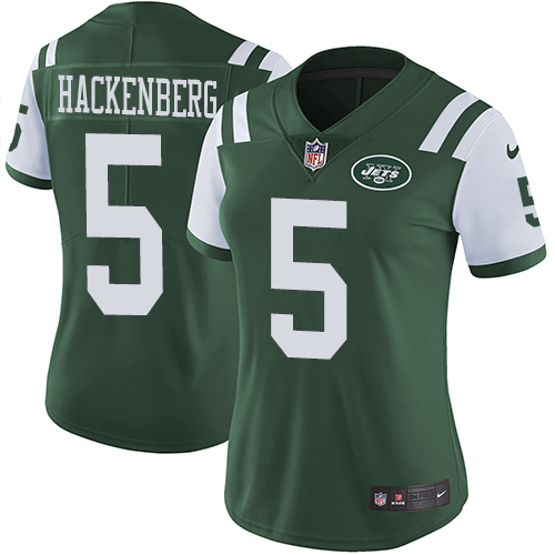 Nike Jets 5 Christian Hackenberg Green Women Vapor Untouchable Limited Jersey