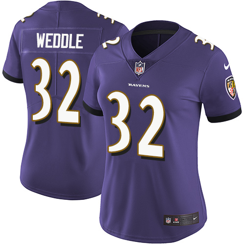Nike Ravens 32 Eric Weddle Purple Women Vapor Untouchable Limited Jersey