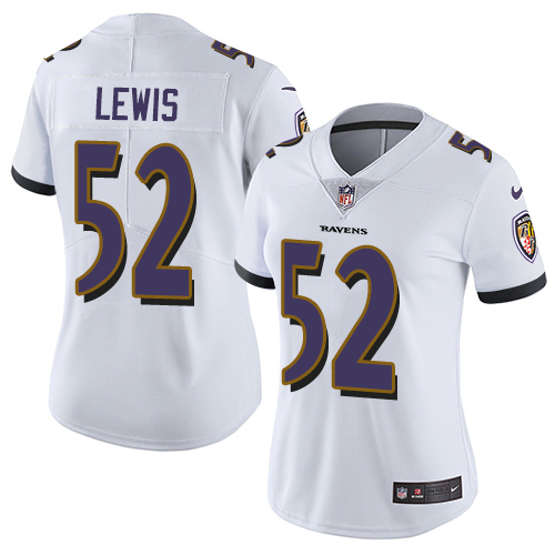 Nike Ravens 52 Ray Lewis White Women Vapor Untouchable Limited Jersey - Click Image to Close