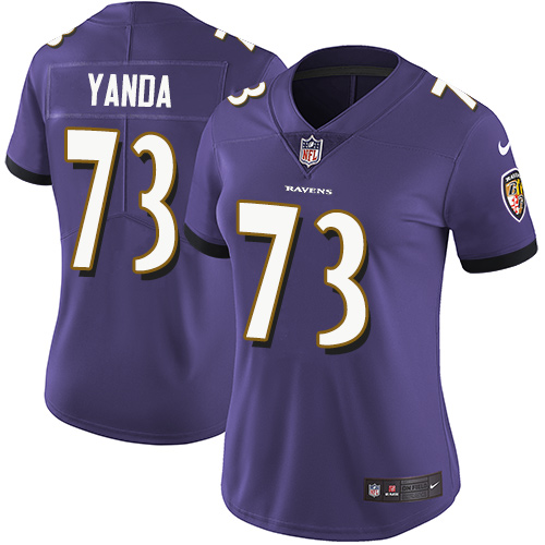 Nike Ravens 73 Marshal Yanda Purple Women Vapor Untouchable Limited Jersey