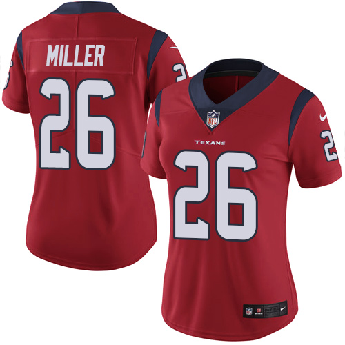 Nike Texans 26 Lamar Miller Red Women Vapor Untouchable Limited Jersey