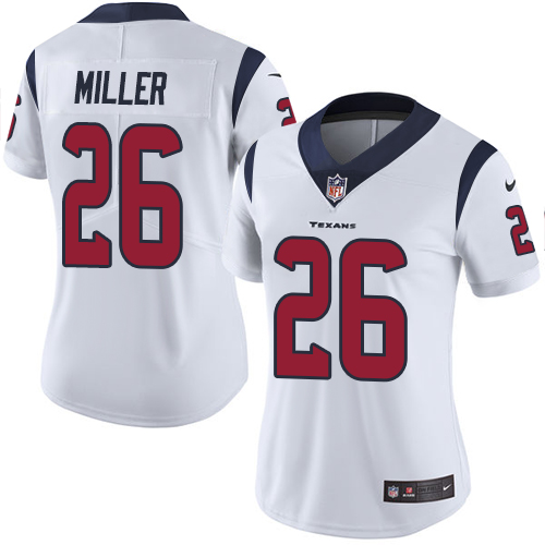 Nike Texans 26 Lamar Miller White Women Vapor Untouchable Limited Jersey