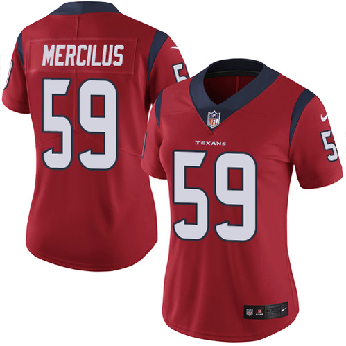 Nike Texans 59 Whitney Mercilus Red Women Vapor Untouchable Limited Jersey - Click Image to Close