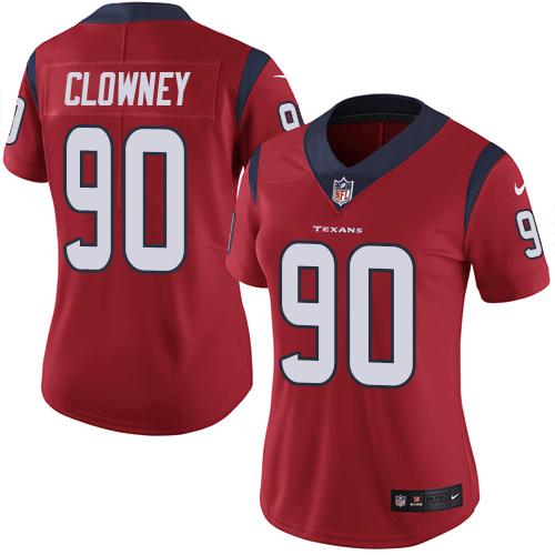 Nike Texans 90 Jadeveon Clowney Red Women Vapor Untouchable Limited Jersey - Click Image to Close