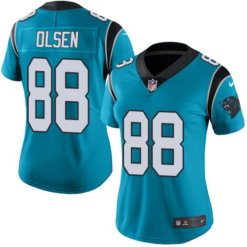 Nike Panthers 88 Greg Olsen Blue Women Vapor Untouchable Limited Jersey