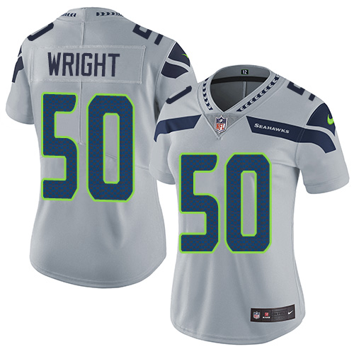 Nike Seahawks 50 K.J. Wright Gray Women Vapor Untouchable Limited Jersey