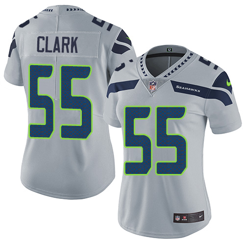 Nike Seahawks 55 Frank Clark Gray Women Vapor Untouchable Limited Jersey