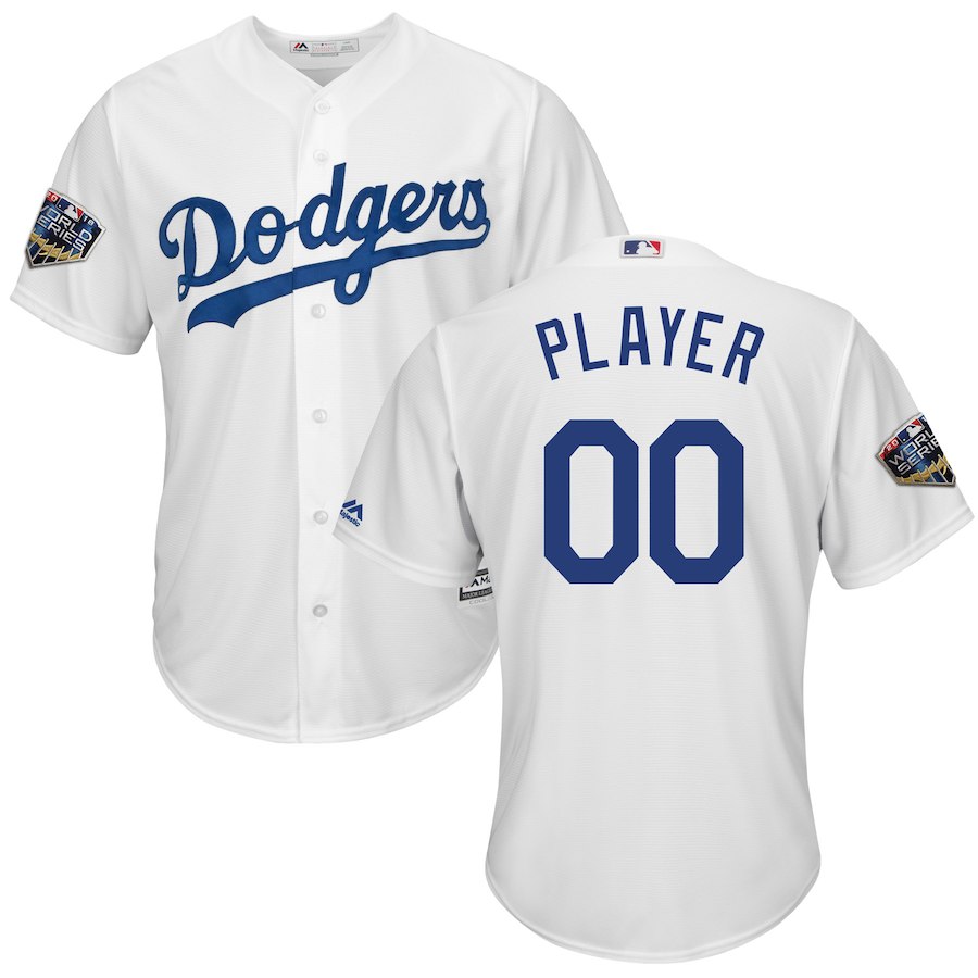 Dodgers White Men's 2018 World Series Cool Base Customized Jersey