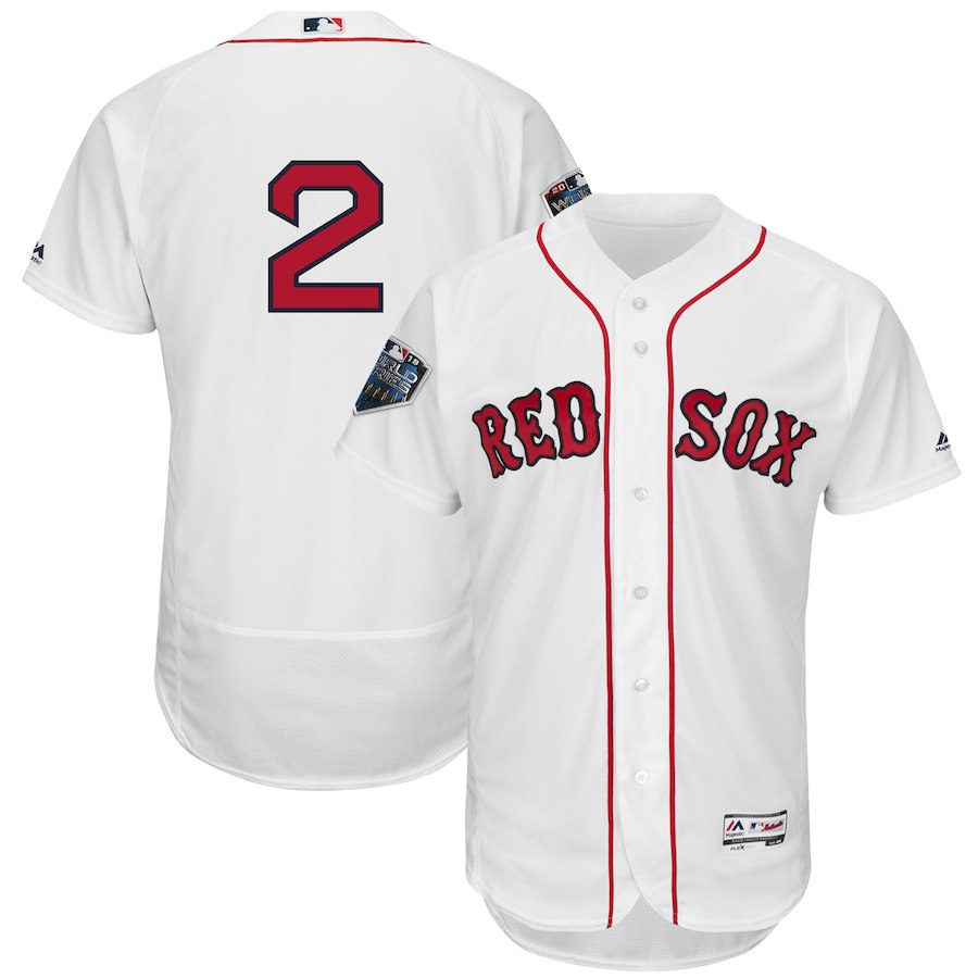 Red Sox 2 Xander Bogaerts White 2018 World Series Cool Base Player Number Jersey