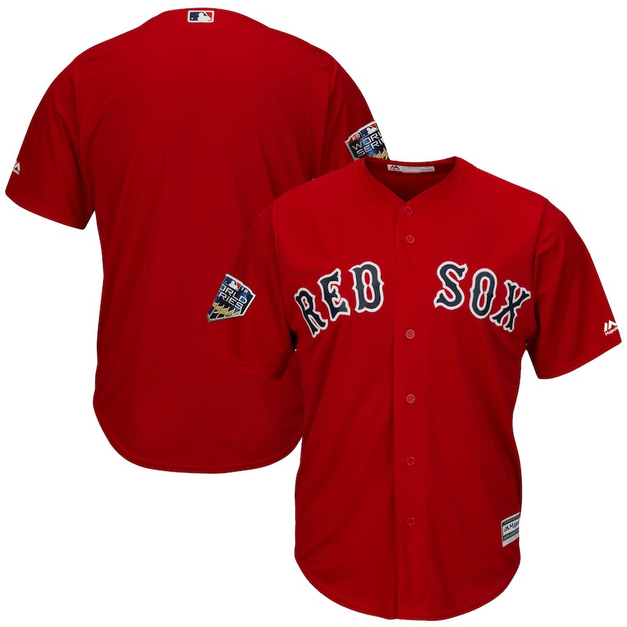 Red Sox Blank Scarlet 2018 World Series Cool Base Team Jersey - Click Image to Close