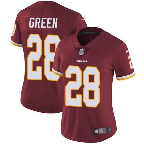 Nike Redskins 28 Darrell Green Burgundy Red Women Vapor Untouchable Limited Jersey - Click Image to Close