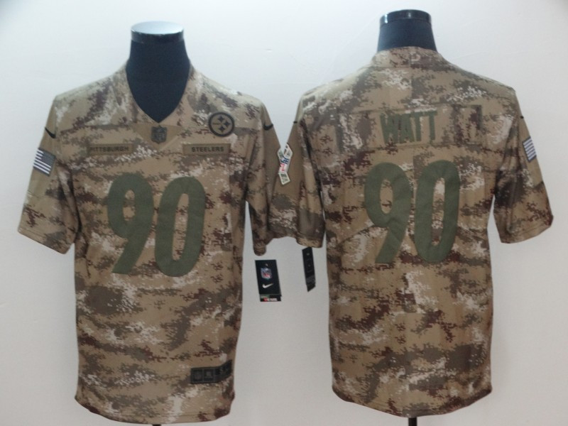 Nike Steelers 90 T.J. Watt Camo Salute To Service Limited Jersey