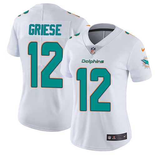 Nike Dolphins 12 Bob Griese White Women Vapor Untouchable Limited Jersey