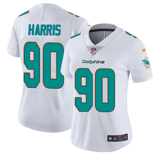 Nike Dolphins 90 Charles Harris White Women Vapor Untouchable Limited Jersey