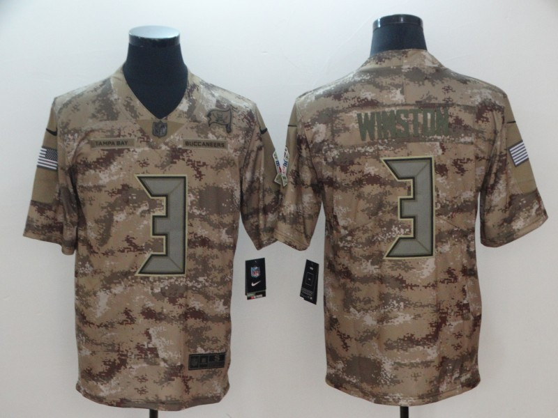 Nike Buccaneers 3 Jameis Winston Camo Salute To Service Limited Jersey