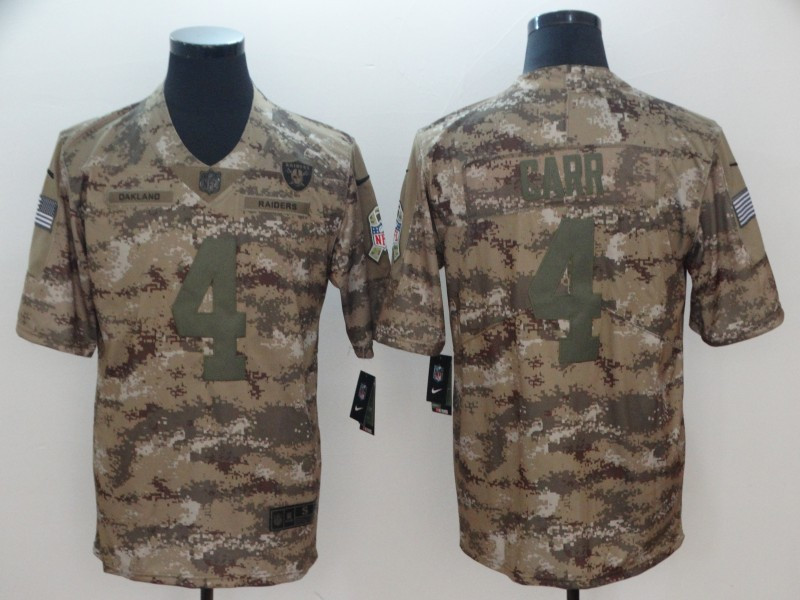 Nike Raiders 4 Derek Carr Camo Salute To Service Limited Jersey