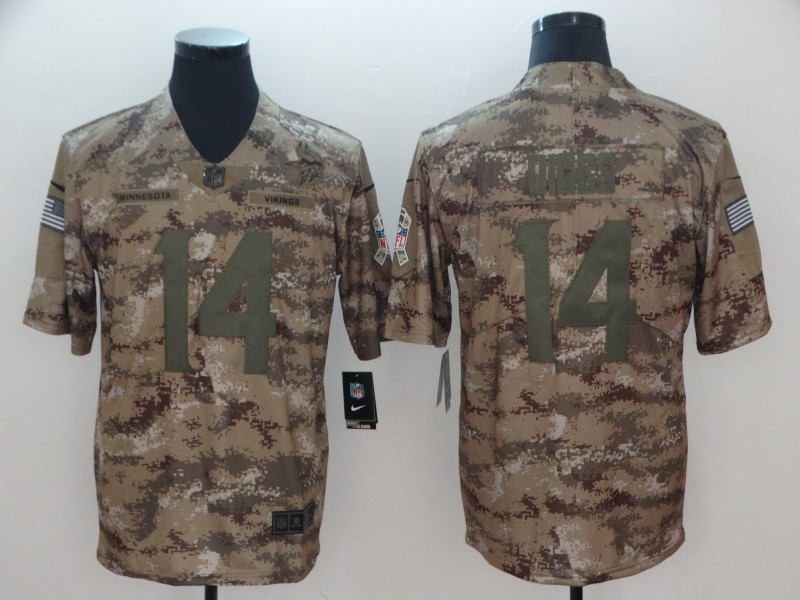 Nike Vikings 14 Stefon Diggs Camo Salute To Service Limited Jersey