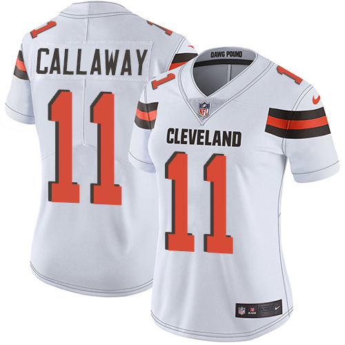 Nike Browns 11 Antonio Callaway White Women Vapor Untouchable Limited Jersey - Click Image to Close