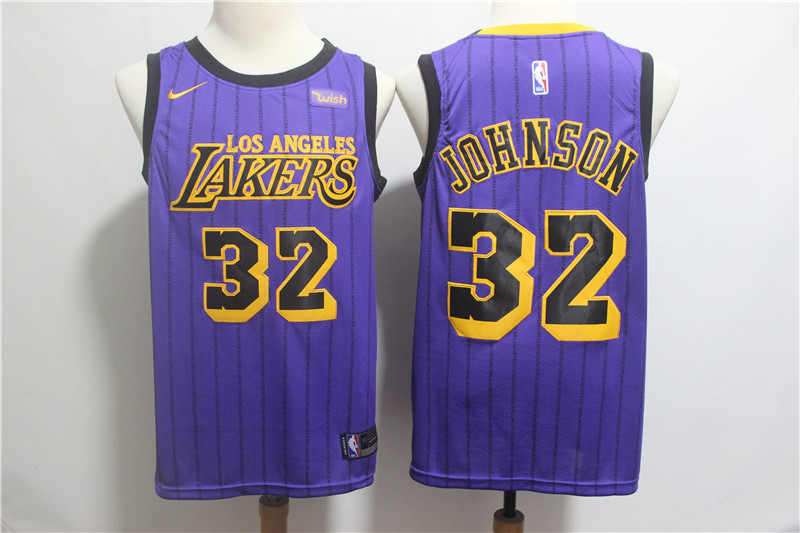 Lakers 32 Magic Johnson Purple 2019 City Edition Nike Swingman Jersey