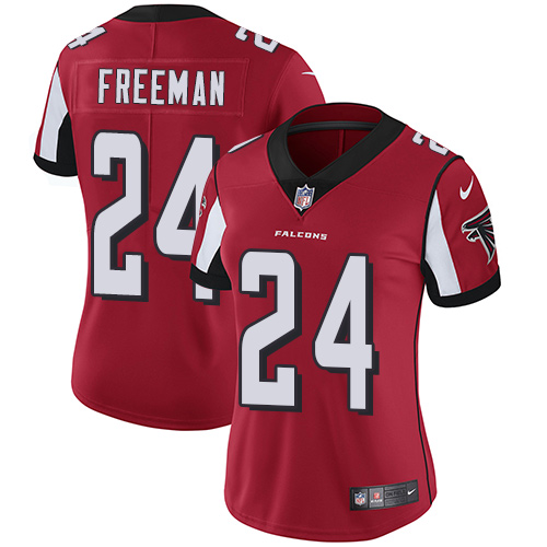 Nike Falcons 24 Devonta Freeman Red Women Vapor Untouchable Limited Jersey - Click Image to Close