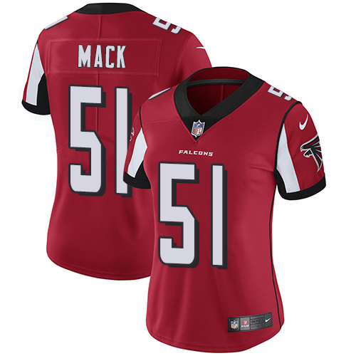 Nike Falcons 51 Alex Mack Red Women Vapor Untouchable Limited Jersey