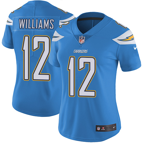 Nike Chargers 12 Tyrell Williams Light Blue Women Vapor Untouchable Limited Jersey