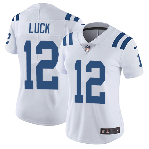 Nike Colts 12 Andrew Luck White Women Vapor Untouchable Limited Jersey