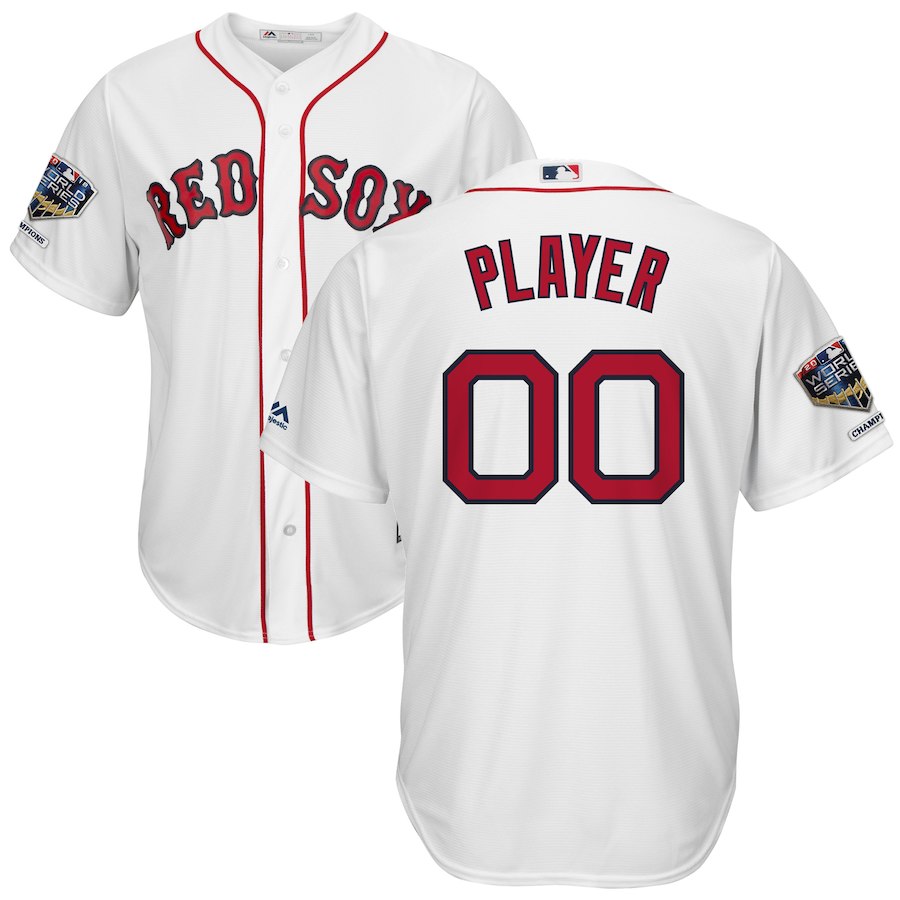 Red Sox White Men's 2018 World Series Champions Alternate Cool Base Customized Jersey
