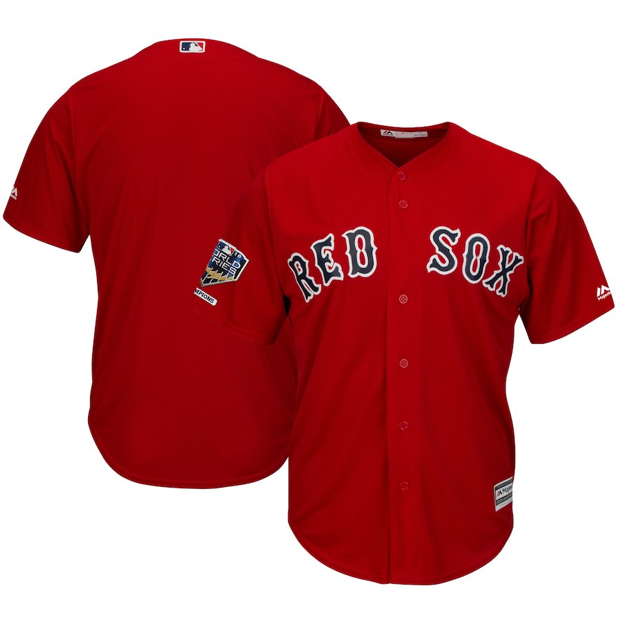 Red Sox Blank Scarlet 2018 World Series Champions Alternate Cool Base Team Jersey