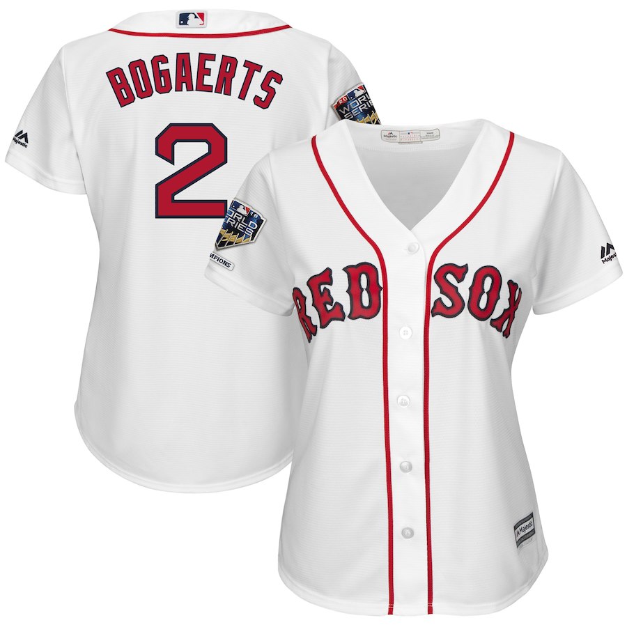 Red Sox 2 Xander Bogaerts White Women 2018 World Series Champions Home Cool Base Player Jersey