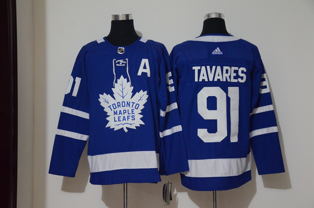 Maple Leafs 91 John Tavares Blue Adidas Jersey