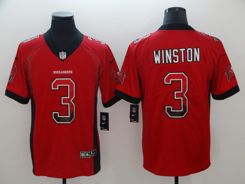 Nike Buccaneers 3 Jameis Winston Red Drift Fashion Limited Jersey - Click Image to Close
