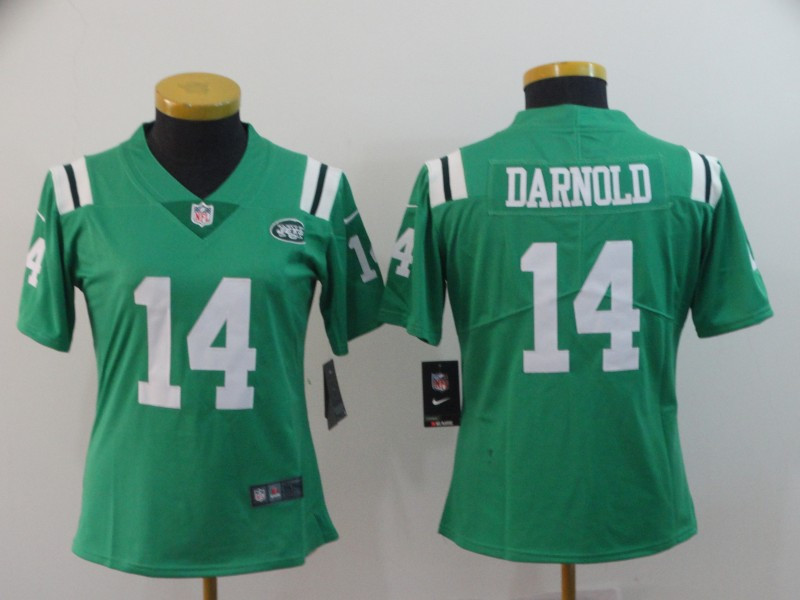 Nike Jets 14 Sam Darnold Green Women Color Rush Limited Jersey