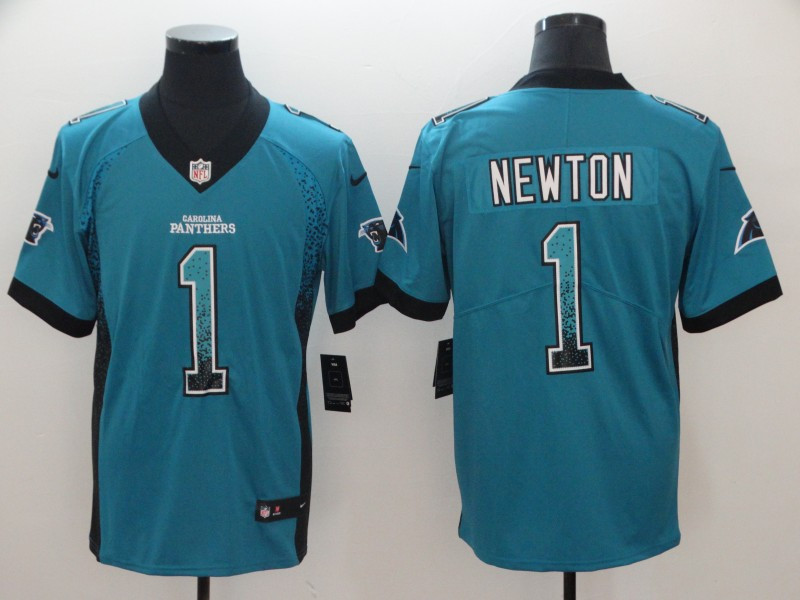Nike Panthers 1 Cam Newton Blue Drift Fashion Limited Jersey