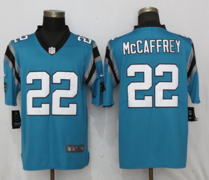 Nike Panthers 22 Christian McCaffrey Blue Vapor Untouchable Limited Jersey
