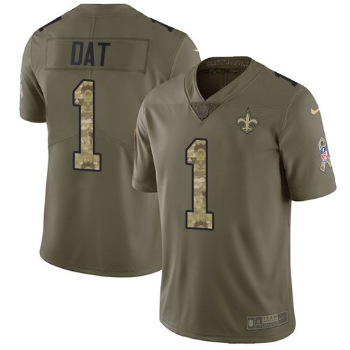 Nike Saints 1 Who Dat Olive Camo Salute To Service Limited Jersey