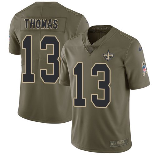 Nike Saints 13 Michael Thomas Olive Salute To Service Limited Jersey