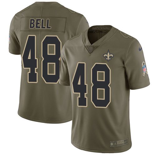 Nike Saints 48 Vonn Bell Olive Salute To Service Limited Jersey - Click Image to Close