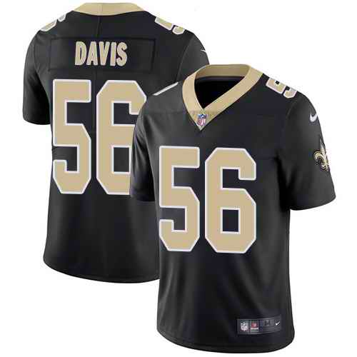 Nike Saints 56 DeMario Davis Black Youth Vapor Untouchable Limited Jersey