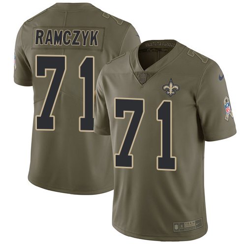 Nike Saints 71 Ryan Ramczyk Olive Salute To Service Limited Jersey