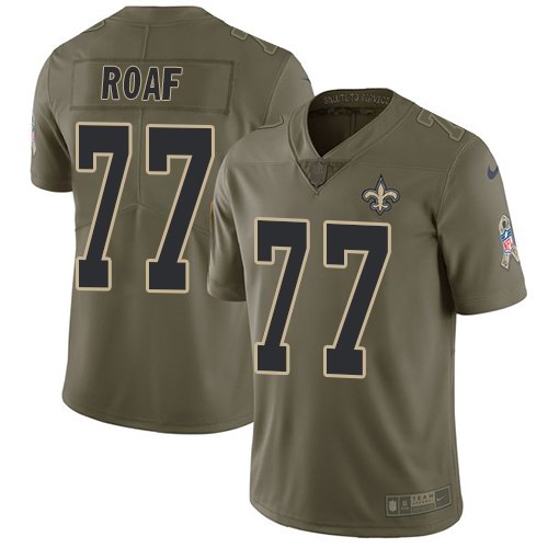 Nike Saints 77 Willie Roaf Olive Salute To Service Limited Jersey