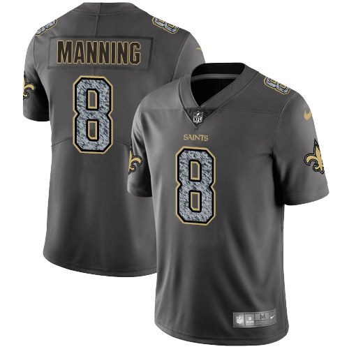 Nike Saints 8 Archie Manning Gray Static Youth Vapor Untouchable Limited Jersey