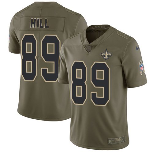 Nike Saints 89 Josh Hill Olive Salute To Service Limited Jersey