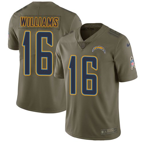 Nike Chargers 16 Tyrell Williams Olive Salute To Service Limited Jersey